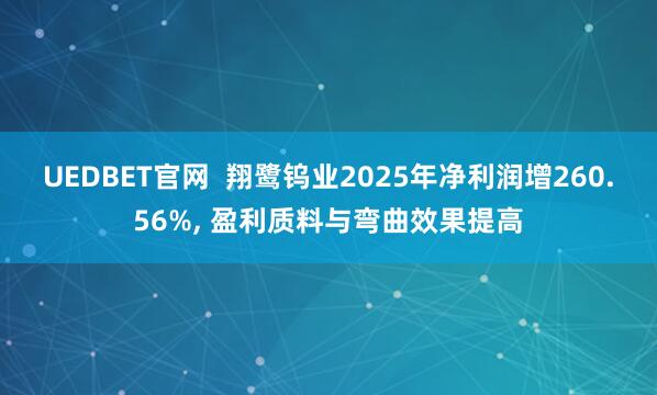 UEDBET官网  翔鹭钨业2025年净利润增260.56%， 盈利质料与弯曲效果提高