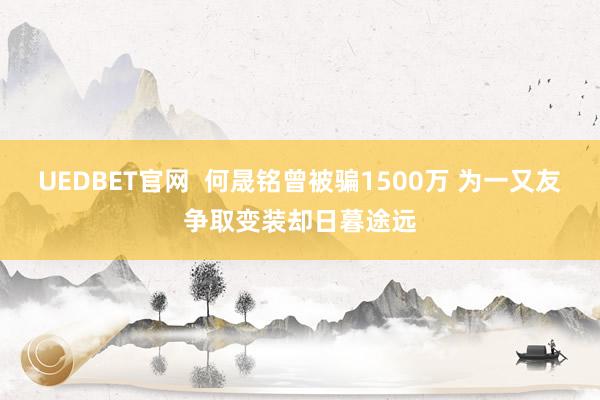UEDBET官网  何晟铭曾被骗1500万 为一又友争取变装却日暮途远