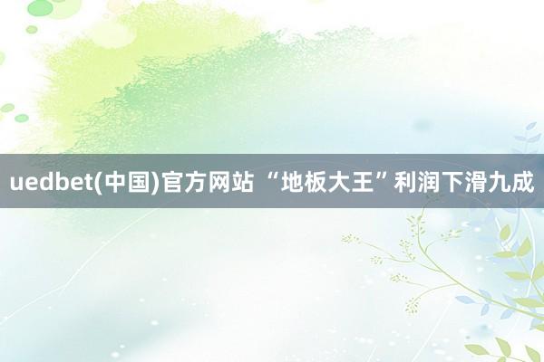 uedbet(中国)官方网站 “地板大王”利润下滑九成
