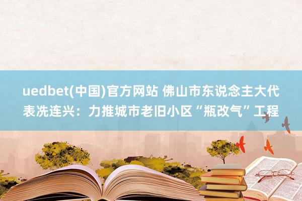 uedbet(中国)官方网站 佛山市东说念主大代表冼连兴：力推城市老旧小区“瓶改气”工程