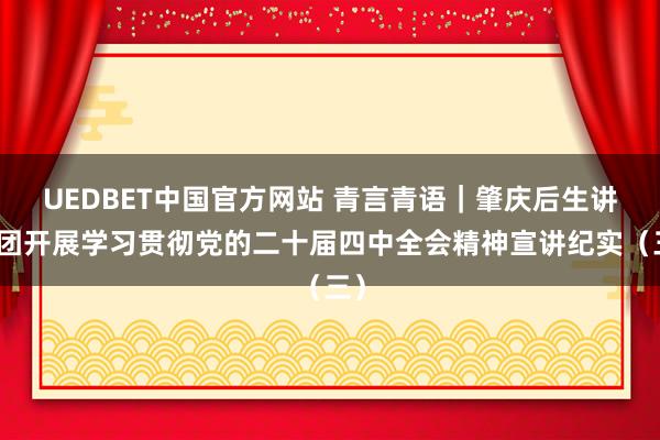 UEDBET中国官方网站 青言青语｜肇庆后生讲师团开展学习贯彻党的二十届四中全会精神宣讲纪实（三）