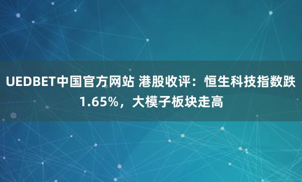UEDBET中国官方网站 港股收评：恒生科技指数跌1.65%，大模子板块走高