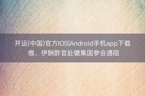 开运(中国)官方IOS|Android手机app下载 俄、伊酬酢官赴辘集国参会遇阻