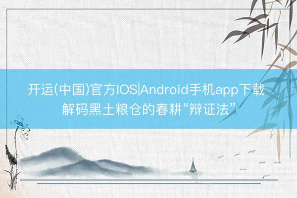 开运(中国)官方IOS|Android手机app下载 解码黑土粮仓的春耕“辩证法”