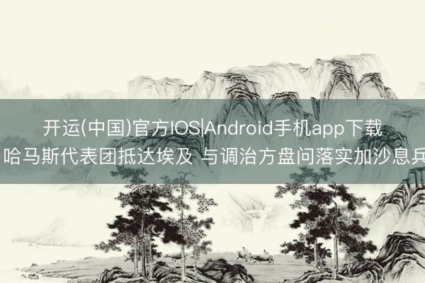 开运(中国)官方IOS|Android手机app下载 哈马斯代表团抵达埃及 与调治方盘问落实加沙息兵