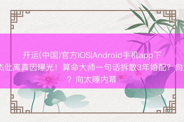 开运(中国)官方IOS|Android手机app下载 李连杰仳离真因曝光！算命大师一句话拆散3年婚配？向太曝内幕