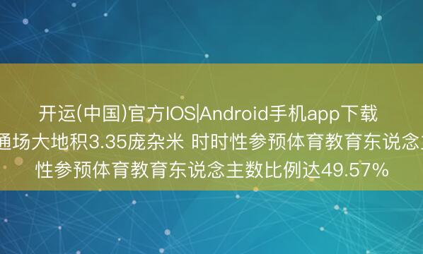 开运(中国)官方IOS|Android手机app下载 重庆东说念主均畅通场大地积3.35庞杂米 时时性参预体育教育东说念主数比例达49.57%